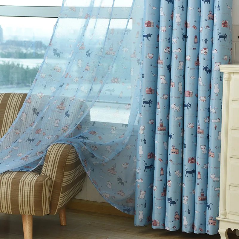 

20771-STB-Curtains for Living Room Cream Jacquard Blackout Sunscreen Soundproofing Simple Solid