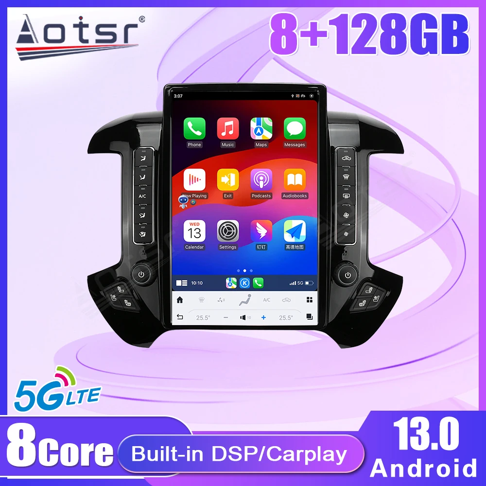 Автомагнитола 14 4 дюйма Android для Chevrolet GMC Silverado 2013 2014 2015 2016 2017 2018 2019 стерео экран Qualcomm