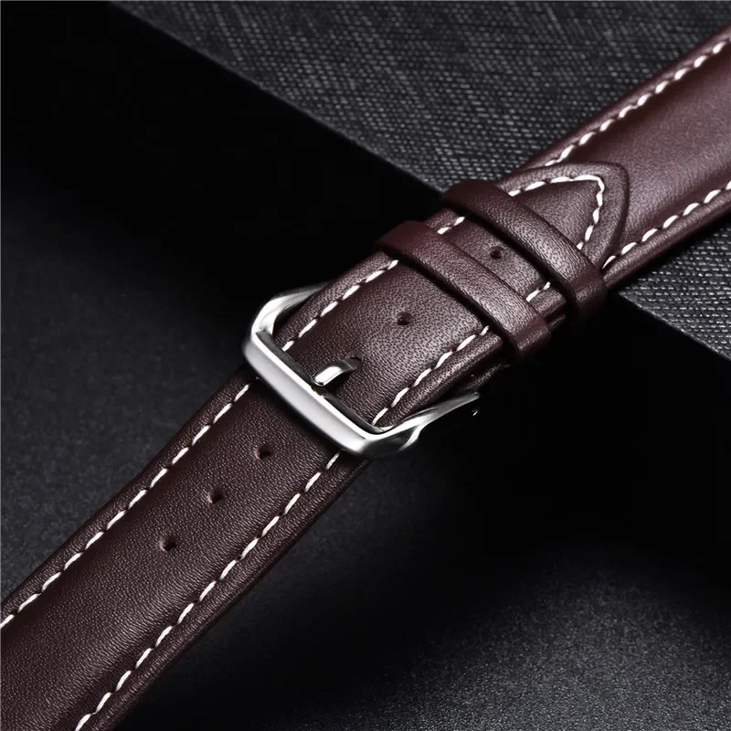 Soft Watchband Genuine Leather Strap Calfskin Men Women Watch Band Watch Accessories Bracelet 16mm 18mm 20mm 22mm 24mm