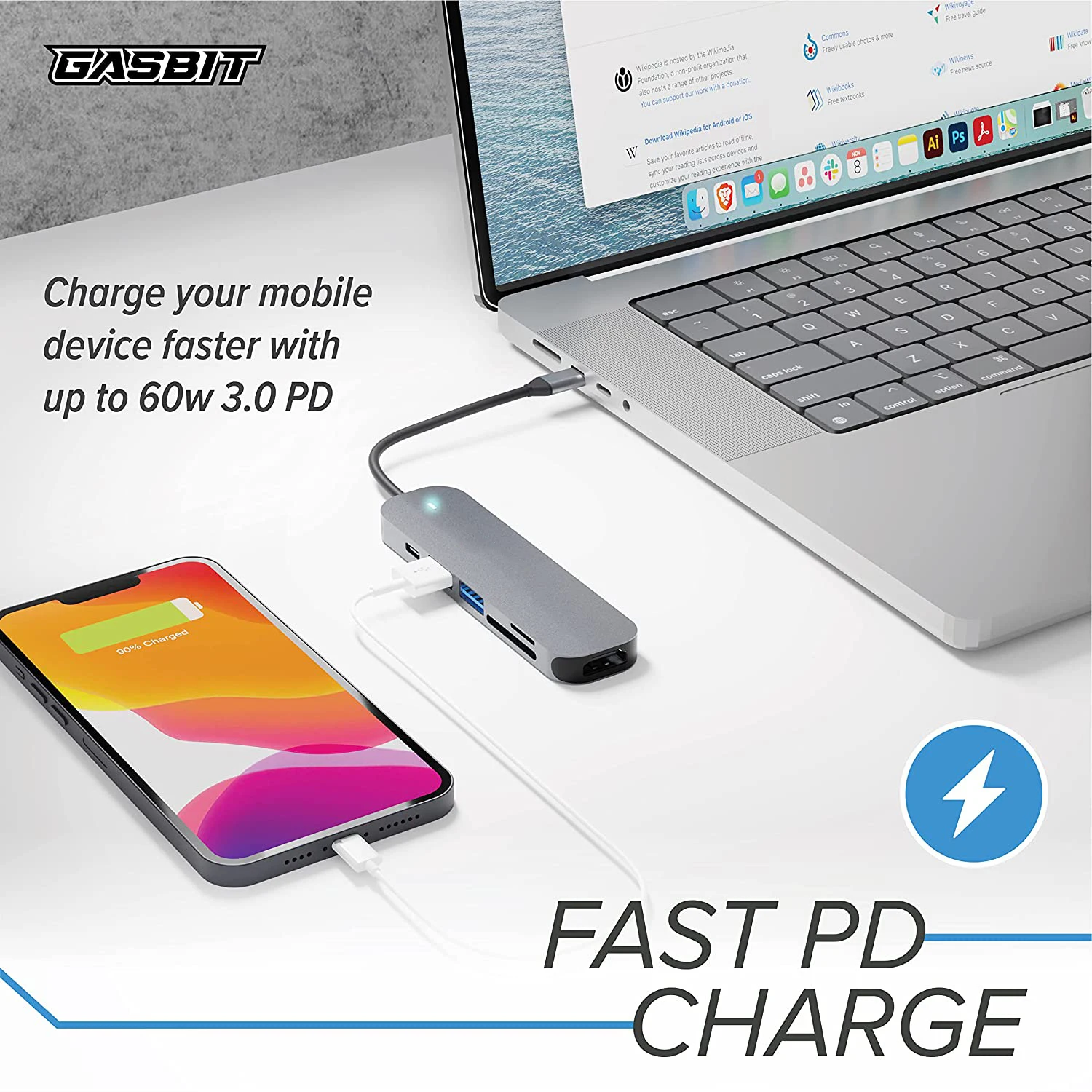 USB C-хаб для IPad MacBook Air Pro адаптер 100 Вт PD C-HDMI с 3 0 кардридером SD/TF Thunderbolt Type C Hub |