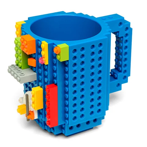 Креативная кружка для молока 350 мл, кофейные чашки, креативная кирпичная Кружка со строительным рисунком, чашка, держатель для питьевой воды для конструкторов LEGO