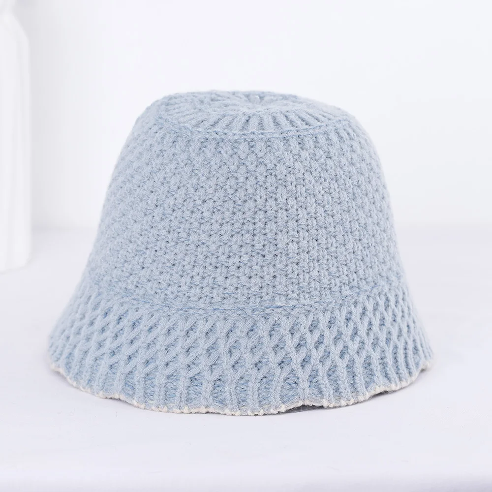 Панама Женская осенне-зимняя вязаная складная однотонная