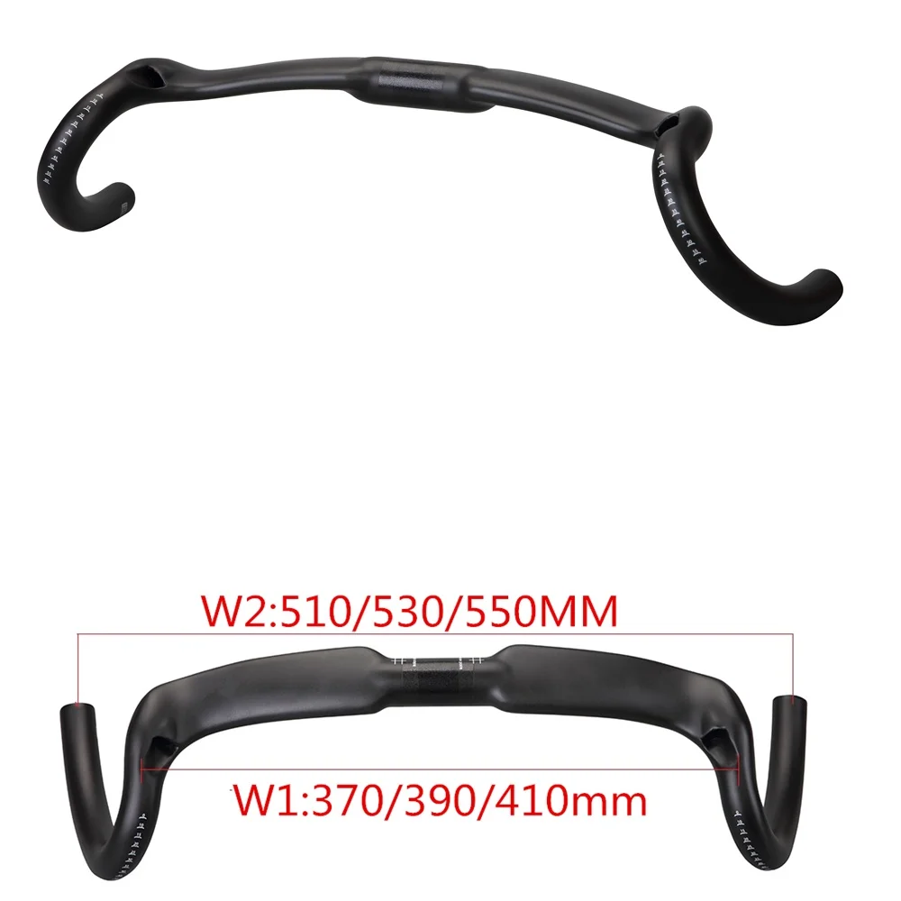 

2022 New Carbon Gravel Handlebar Big Flare Bar Cyclocross Road Bike Handlebars 31.8 X 370/390/410mm