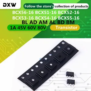 10-50pcs/Lot BCX56 BCX51 AD BCX52 AM BCX53 AL BCX54-16 BD BCX55 BM SOT89 Transistor 1A 45V 60V 80V