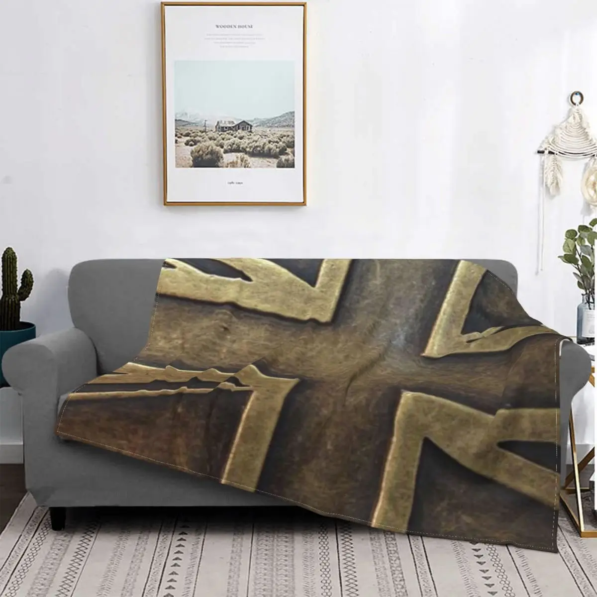 Ультрамягкое Флисовое одеяло Union Jack Steam Punk Brass An