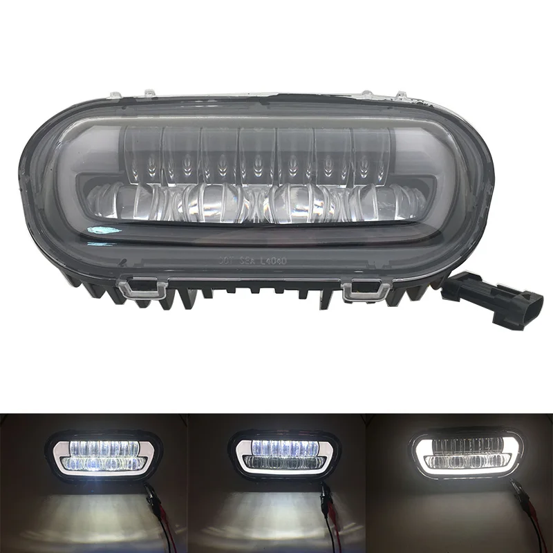 Для Fat Bob фара мотоцикла светодиодный дальний ближний свет белый DRL передняя