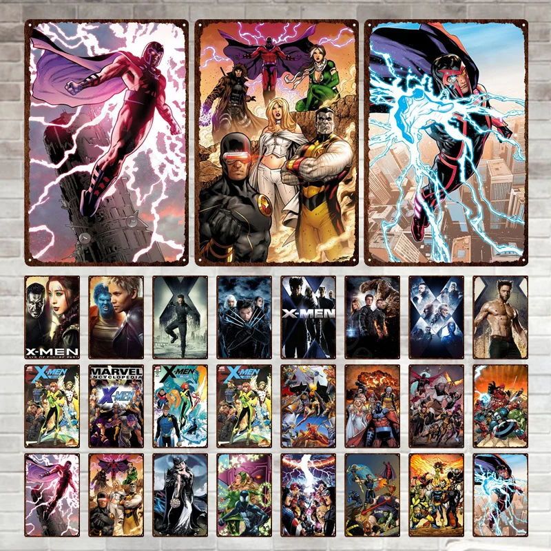

Металлический жестяной знак Marvel X-Man, Халк, Росомаха, белая королева, Эмма, искусственные металлические элементы, украшение для бара и паба
