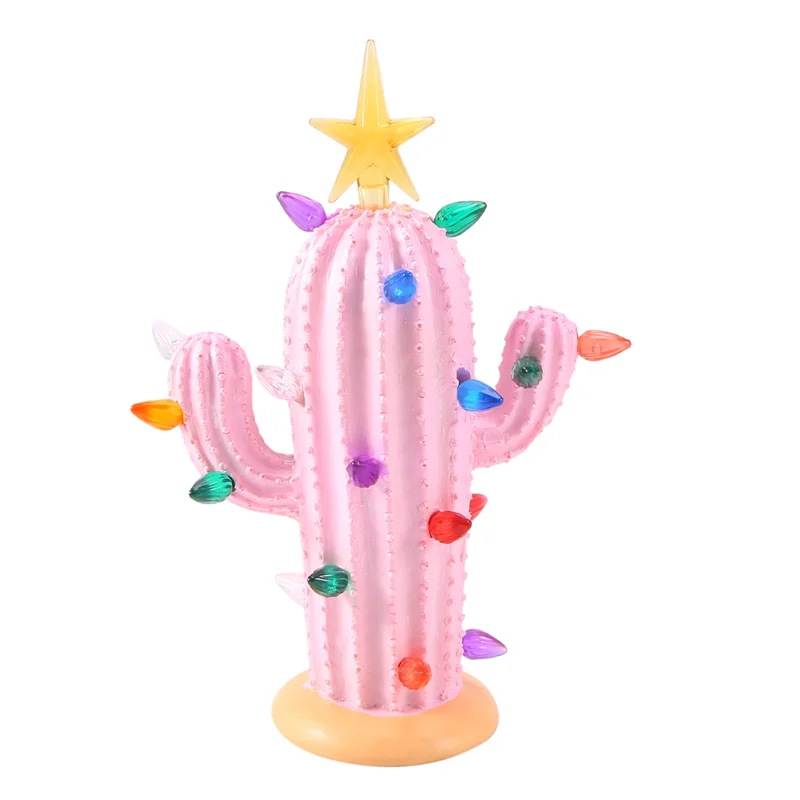 

Предварительно зажженная Рождественская елка-кактус с искусственными элементами, винтажная искусственная Рождественская елка-кактус для ...