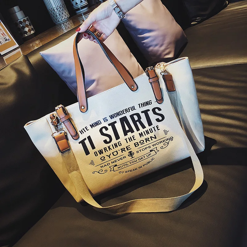 

Новинка 2022, трендовая вместительная Холщовая Сумка-тоут Ins, модная повседневная универсальная сумка-мессенджер через плечо для студентов, д...