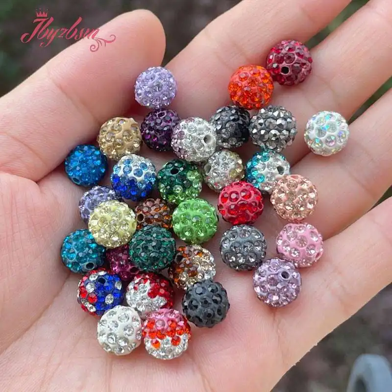 

10mm Round Rhinestones Crystal Pave Spacer Beads for DIY Accessories Charm Bracelet Necklace Earring Rings Jewelry Making
