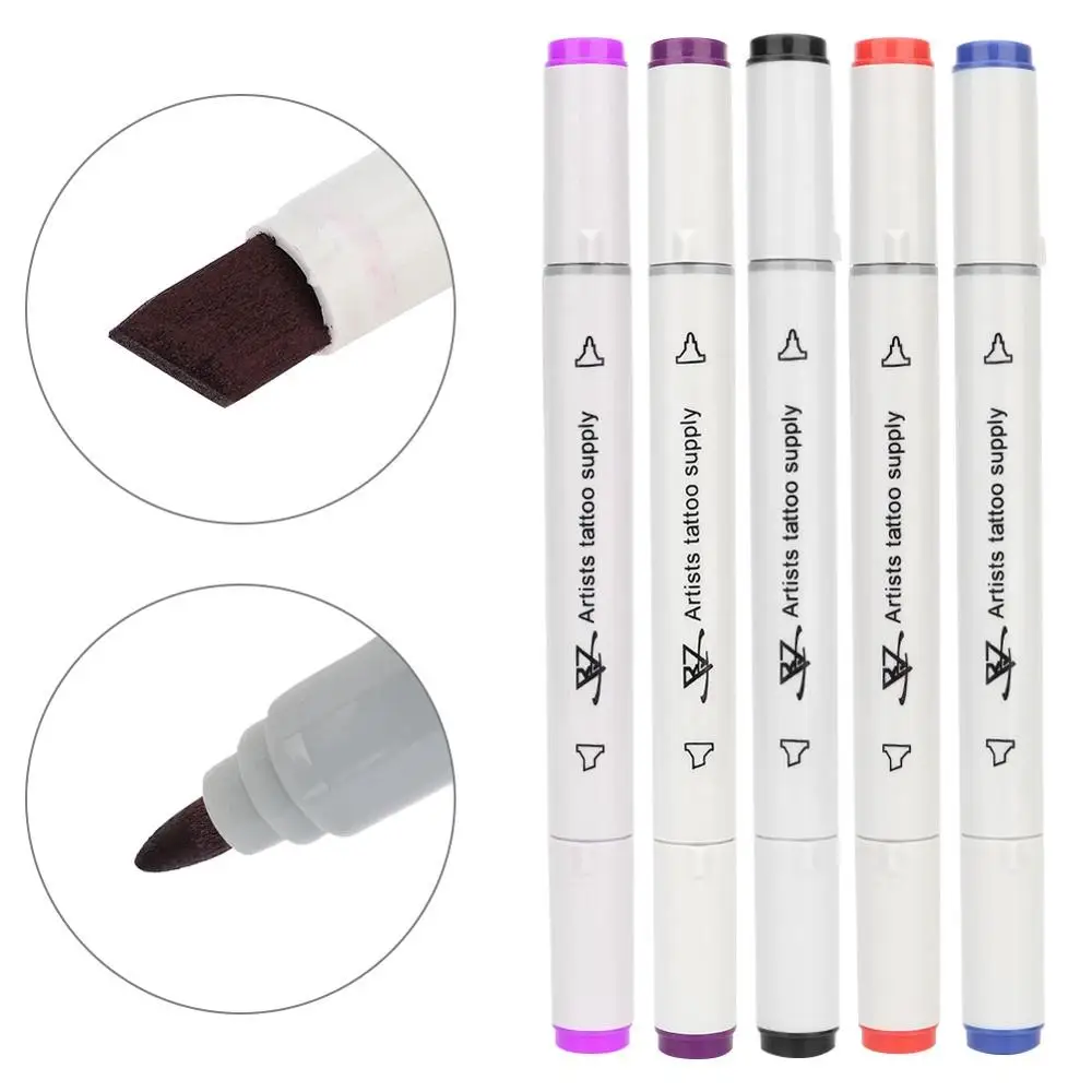 

1Pc Clearance Double-Pointed Tattoo Hook Line Drawing Pen Positioning Mark Quick-Drying Not Easy Fade Tattoo Pattern Design Tool