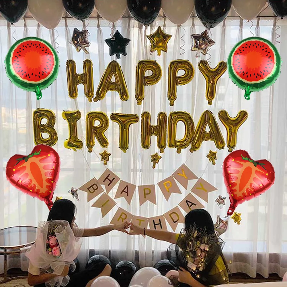 

Новый Гелиевый шар из фольги в виде фруктов, 18 дюймов, арбуз, киви, клубника, оранжевый шар, летние праздничные украшения, детская игрушка
