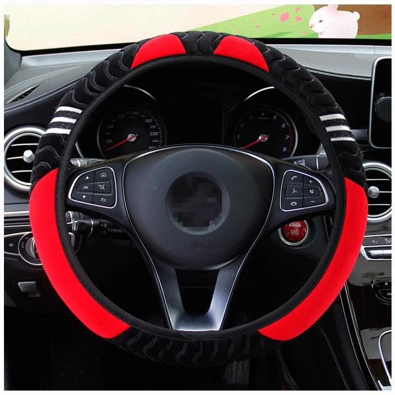 

Little Monster Plush Car Steering Wheel Covers No Inner Ring Elastic Band Handle Model Common Car Accessories
