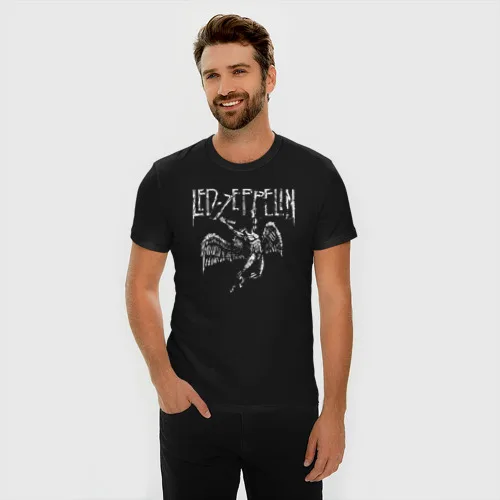 Мужская футболка хлопок Slim Led Zeppelin |