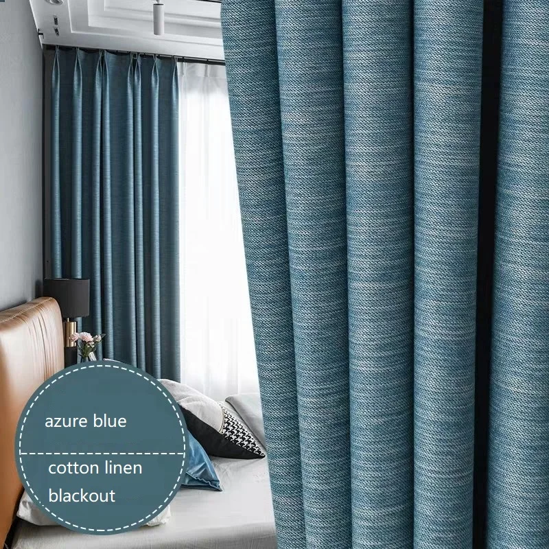 

Современные европейские фотообои Роскошные джинсовые синие хлопковые льняные затемненные шторы для гостиной спальни льняные домашние занавески на заказ