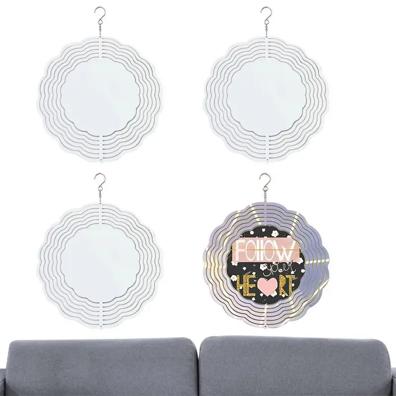 

Сублимационный Спиннер, двухсторонние алюминиевые 3D ветряные колокольчики, 8-дюймовая кинетическая скульптура, ветряные Спиннеры из металла