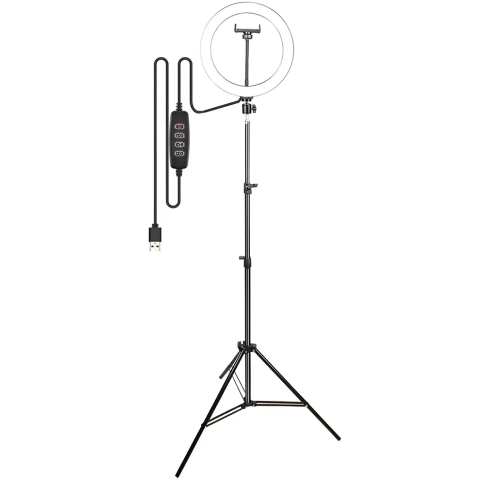 

2022New 2m Light Ring Lamp LED Selfie Ring Light Photography 200cm Tripod With Lamp 10inch Lighting For Phone Live Studio Youtub