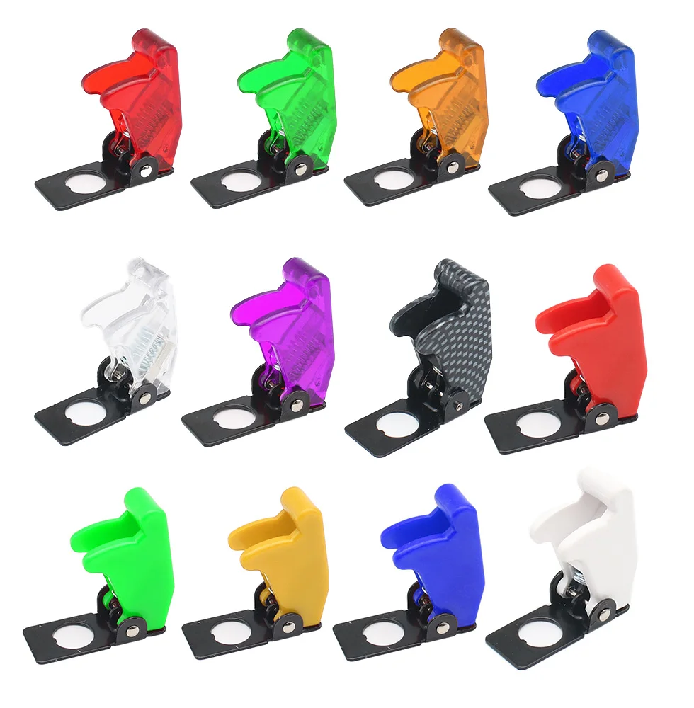 

1PCS Auto Car Boat Truck Illuminated Led Toggle Switch's Safety Aircraft Flip Up Cover Guard Red Blue Green Yellow White