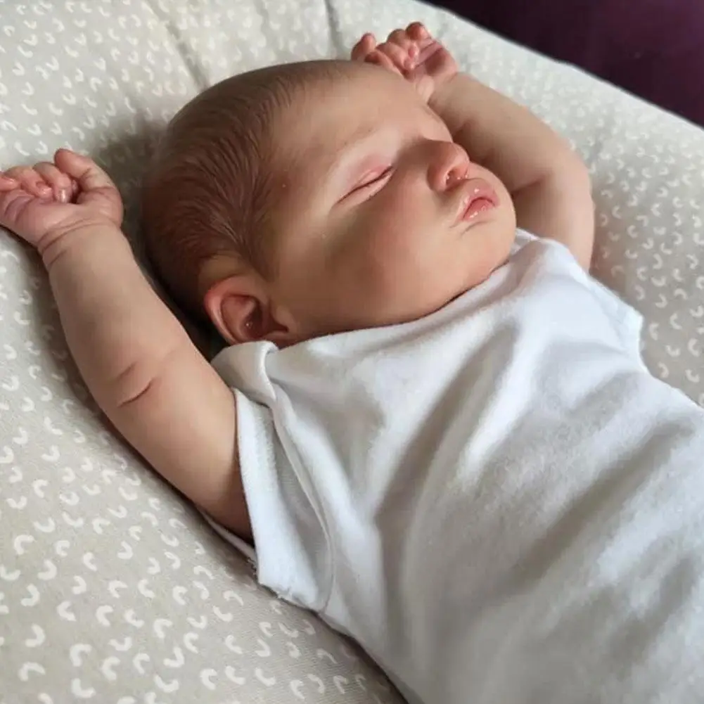 

19 Inch 49cm White Romper Sweet Sleeping Rebirth Dolls Dolls Bottle Gift Assembled Nipple Realistic Q6y2
