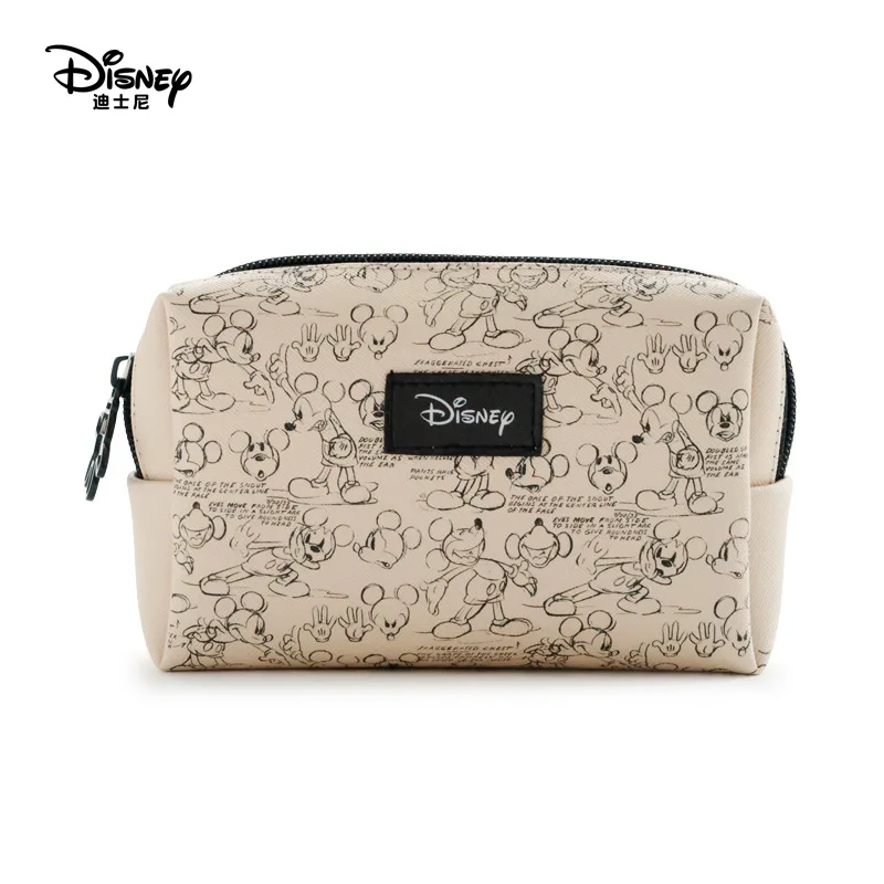 

Disney Mickey Mouse portable cosmetic make up bag multi-purpose storage coin PU purse handbag cartoon Minnie Makeup PU storage