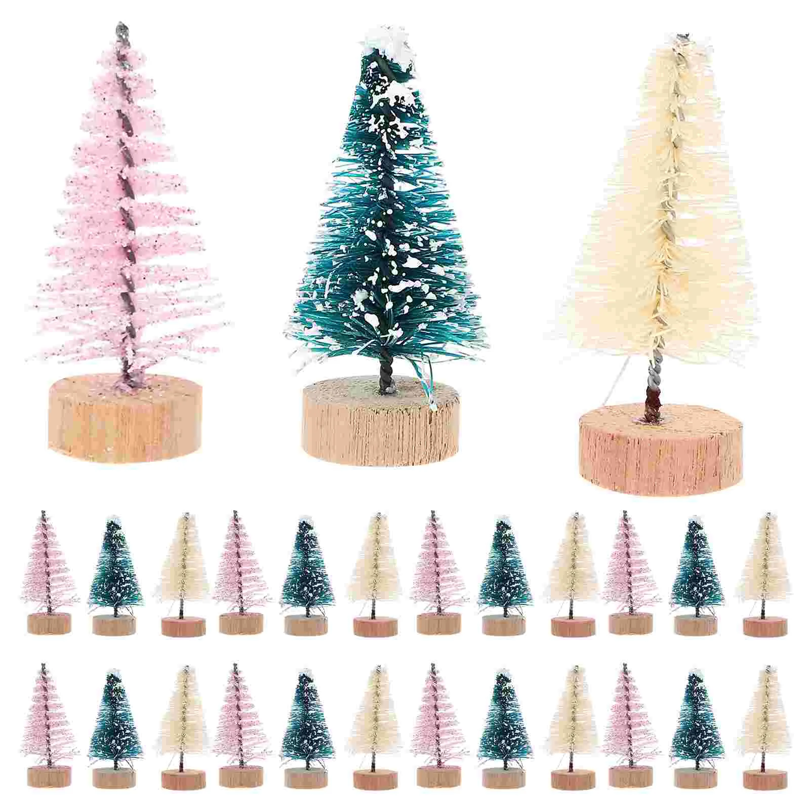 

36 Pcs Christmas Trees Tabletop Pine Artificial Decor Prop Simulated Xmas Wood Decoration Small Decorated