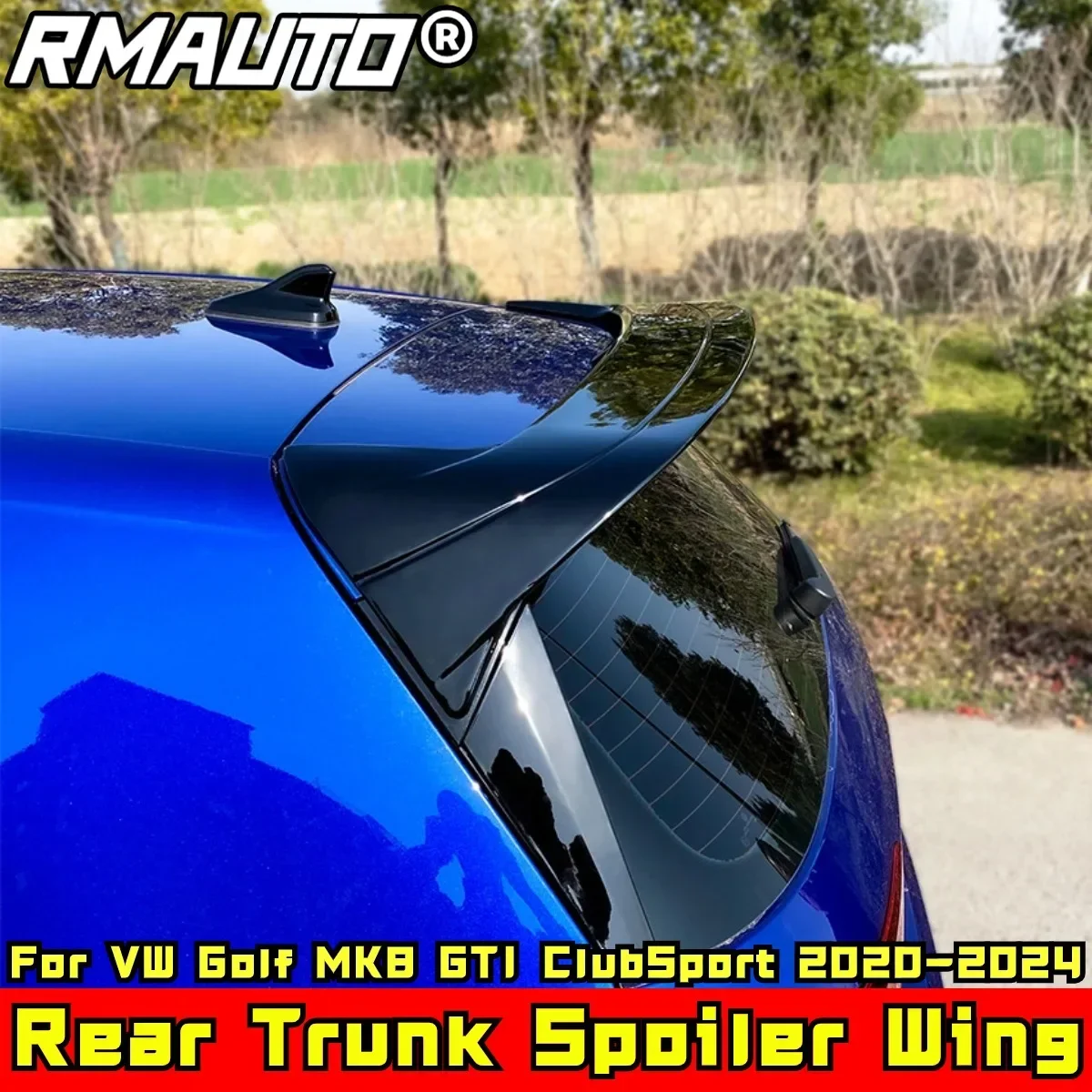 Задний спойлер на крышу Golf MK8 GTI глянцевый черный спортивный стиль заднее крыло