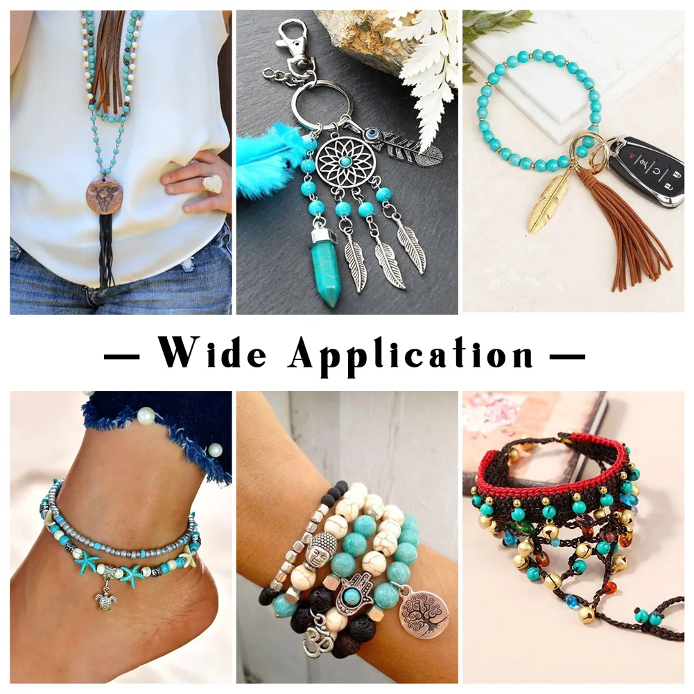 Turquoise Beads Set For Jewelry Making Dolphin Fish Boat Alloy Pendants Charms for DIY Ocean Theme Necklace Bracelet Accessories