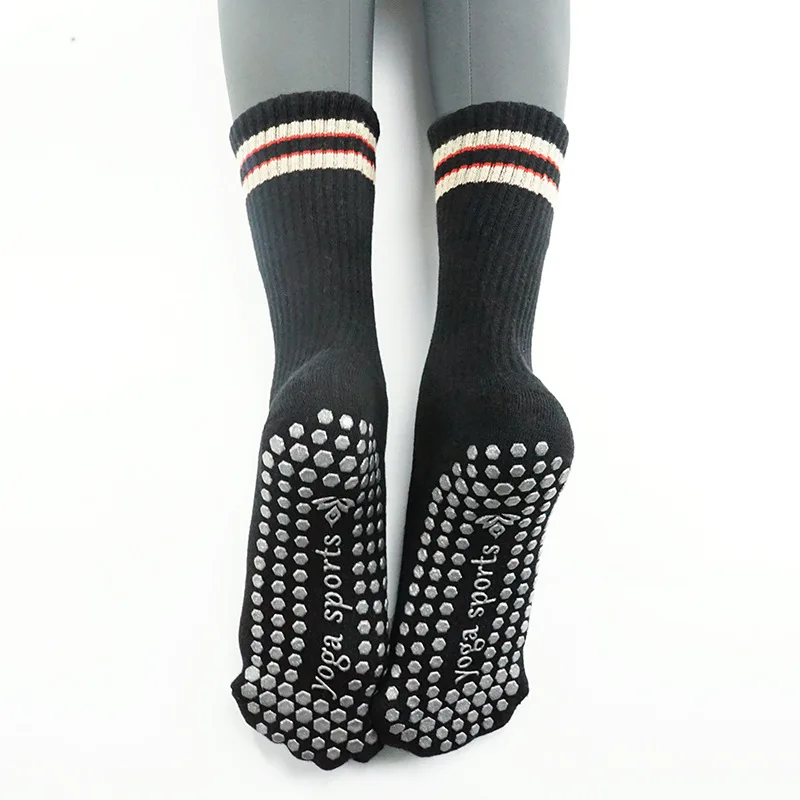 

Women's Cotton Breathable Solid Striped Yoga Socks Non-slip Sport Socks Dance Stage Fitness Training Floor Socks Sports Socks
