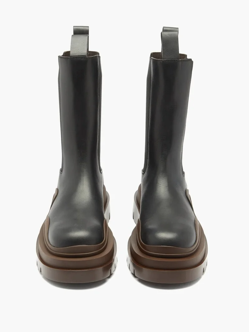 Новинка 2022 ботинки высокие на платформе челси для мужчин и женщин Размеры 35-40 -