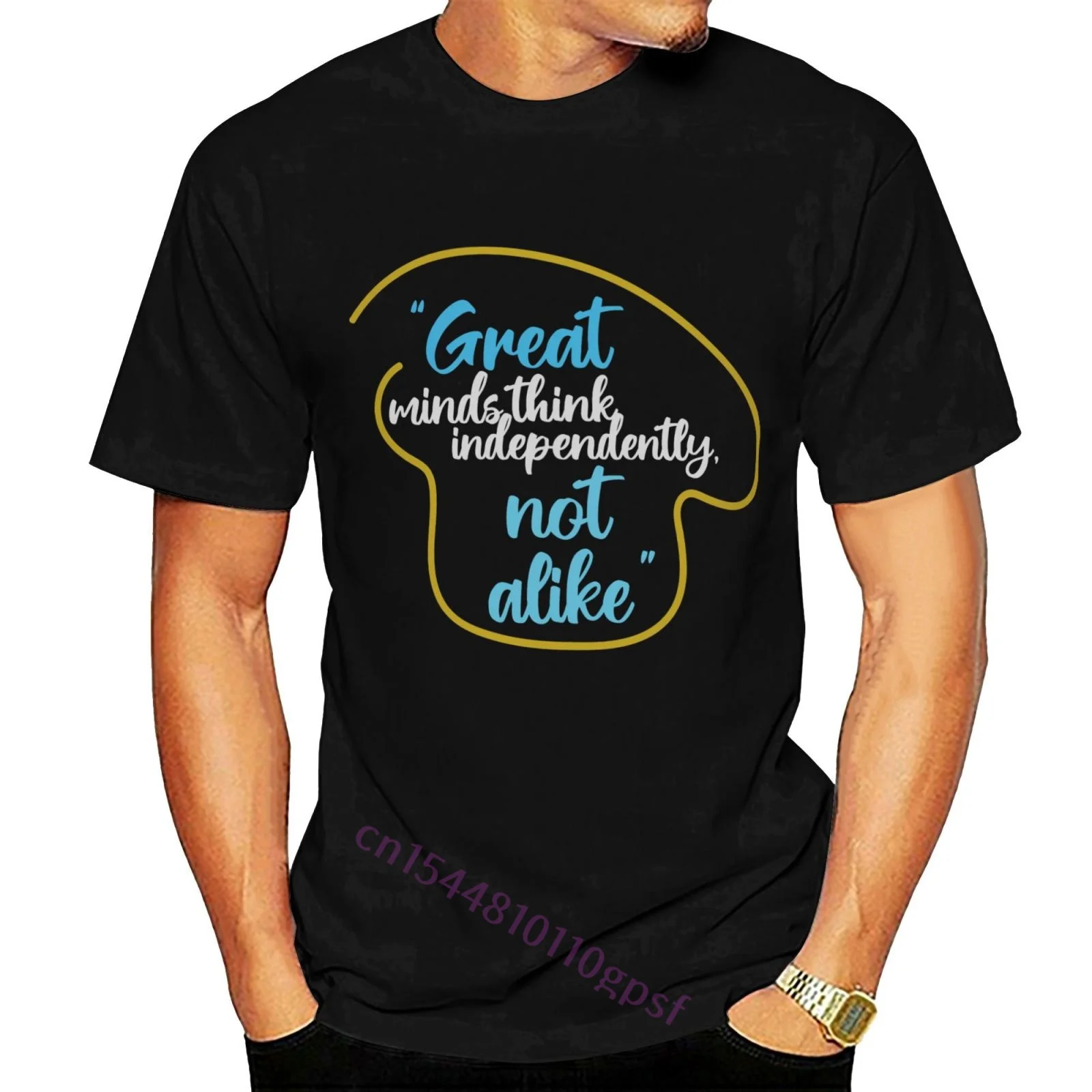 

Футболка с вдохновляющими мотивами Great Mind, футболка с коротким рукавом, 100% хлопок, мягкие топы премиум-класса