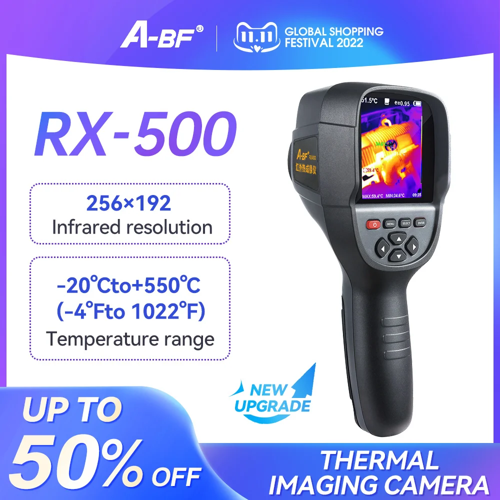 

A-BF RX-500 Infrared Thermal Imager 256x192 SD card Industrial grade Handheld Thermal Substitute UTI260B Infrared Thermometer