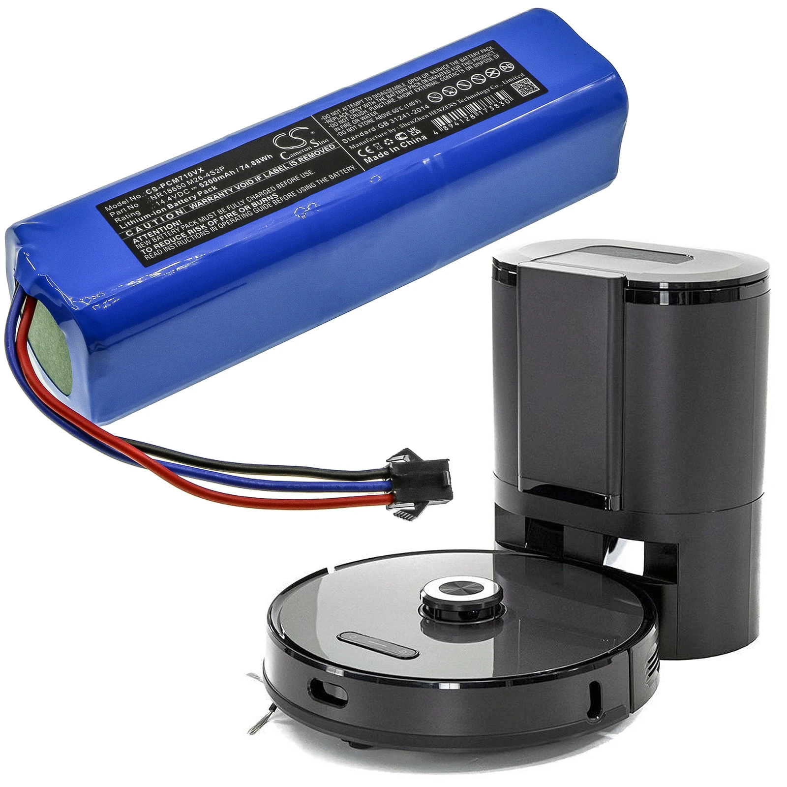 

Вакуумный Аккумулятор на 5200 мА · ч для Proscenic NR18650 M26-4S2P Xiaomi SUN-INTE-181 Arnagar S8 pro Imou Auto-Vazio Kyvol Cybovac S31