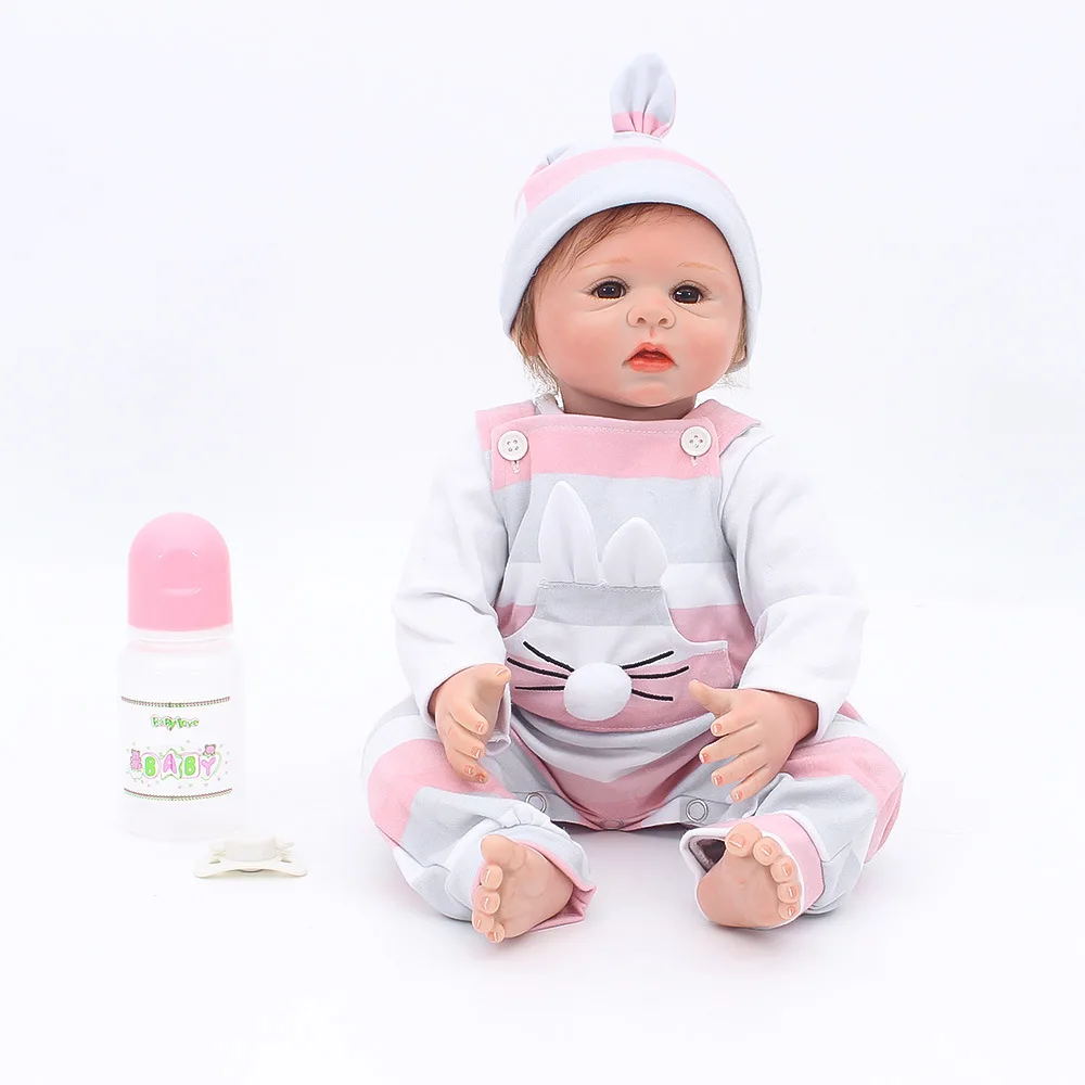 

Lifelike Silicone Vinyl Reborn Doll Baby 18inch/45cm Realistic Cute Babies Dolls With Bodysuit Kids Playmate