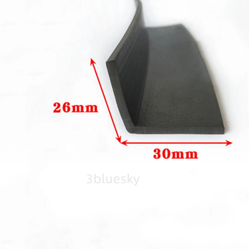 Custom Rubber L Strip Angle Corner Protecor Edge Encloser Shield Collision Avoidance Gasket 26x30mm Black