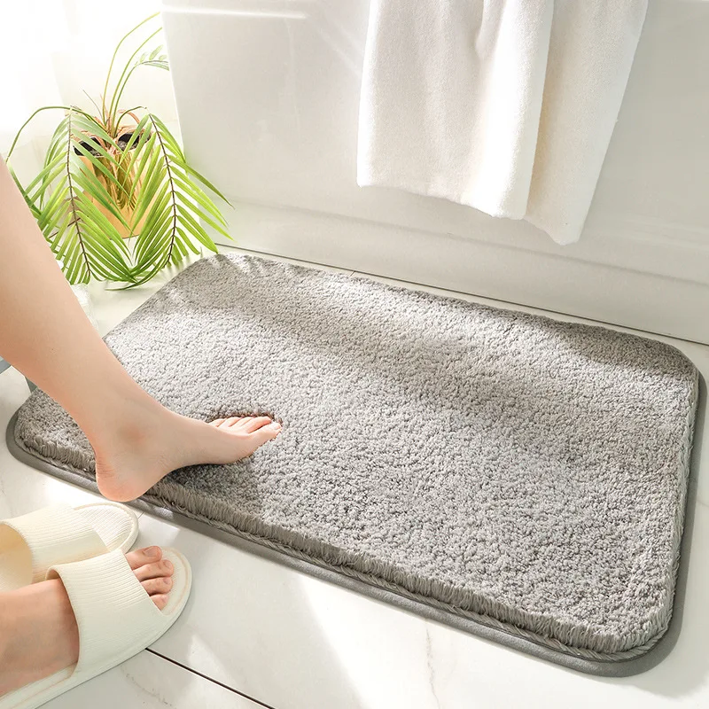 

Super Thick Fluff Fiber Bath Mats Comfortable and Soft Bathroom Carpet Non-slip Absorbent Rug Foot Mat Shower Room Doormat