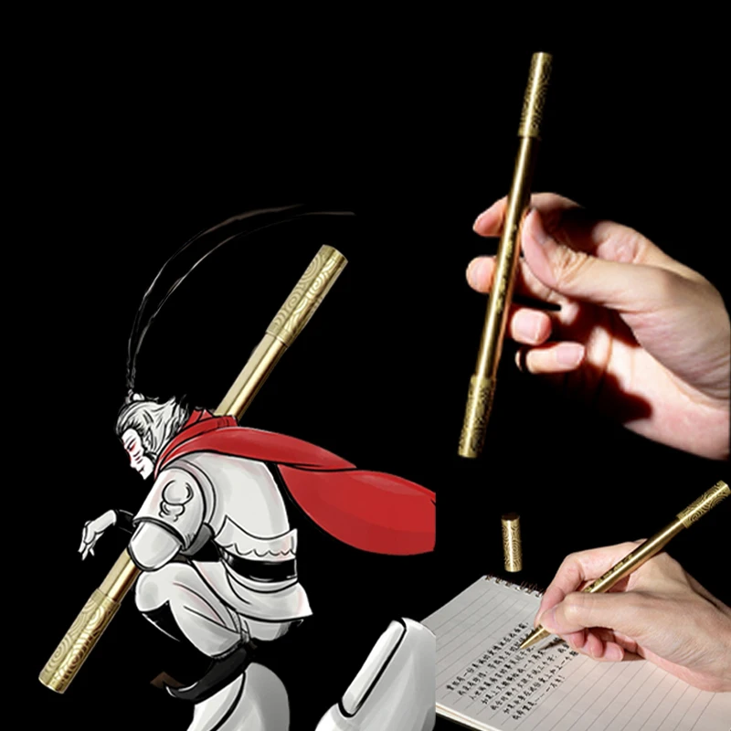 

Turn the pen Ruyi Golden Cudgel Signature Pen Fight defeated Foding Haishen needle Gel pen National style trend writing simple