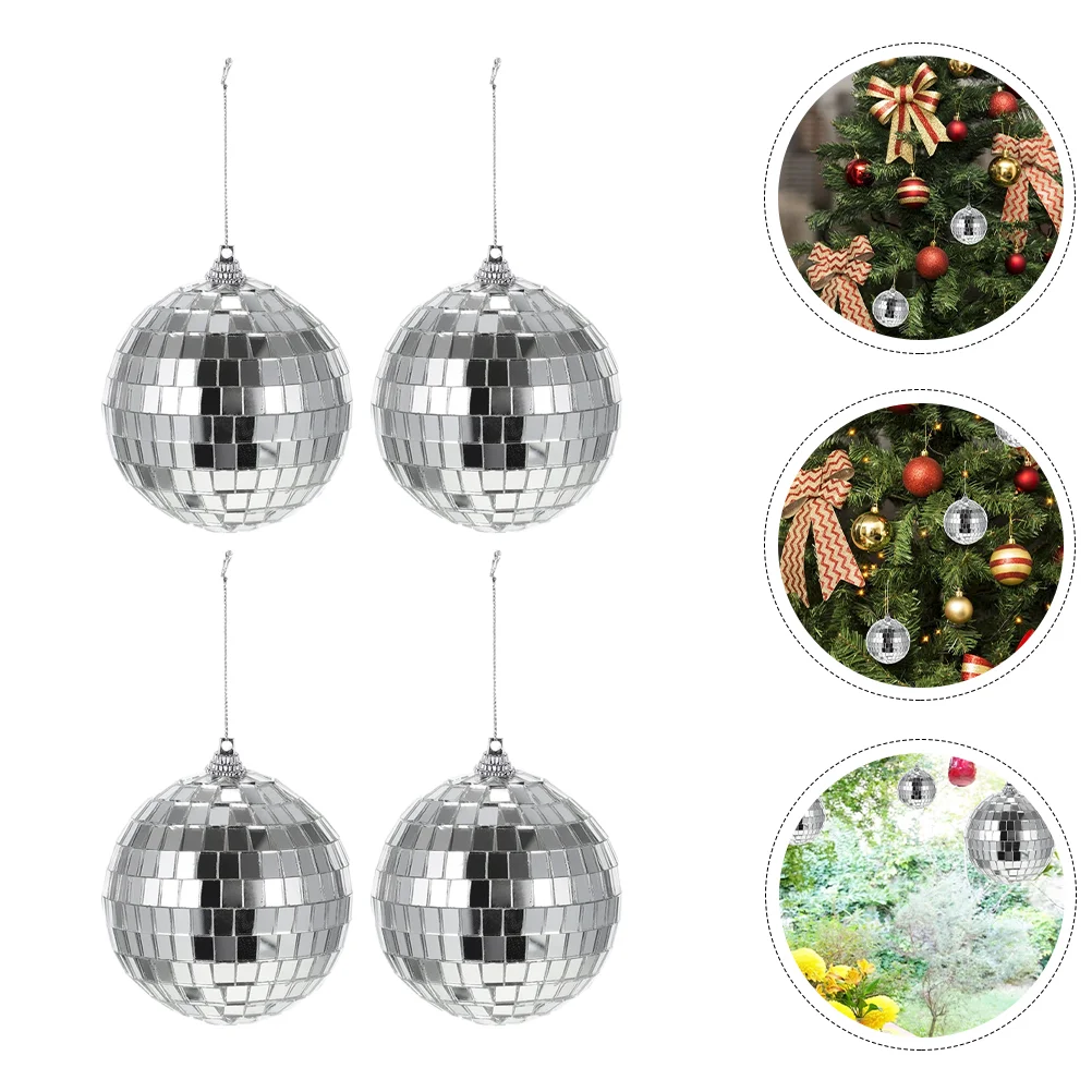 

Disco Mirror Party Hanging Balls Reflective Decorations 90S Silver Ornament Glitter Decoration Dance Ornamentsglobe Glass Tree