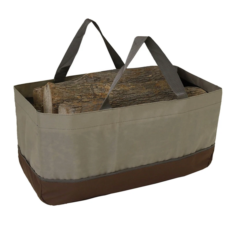 

Firewood Log Carrier Large Firewood Bag Wax Canvas Log Carrier Tote High Capacity Durable Fire Wood Holder Bag