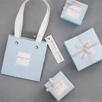 customized kraft bag gift bag flower sticker jewelry box earrings ring necklace bag packaging earring holder display boxes