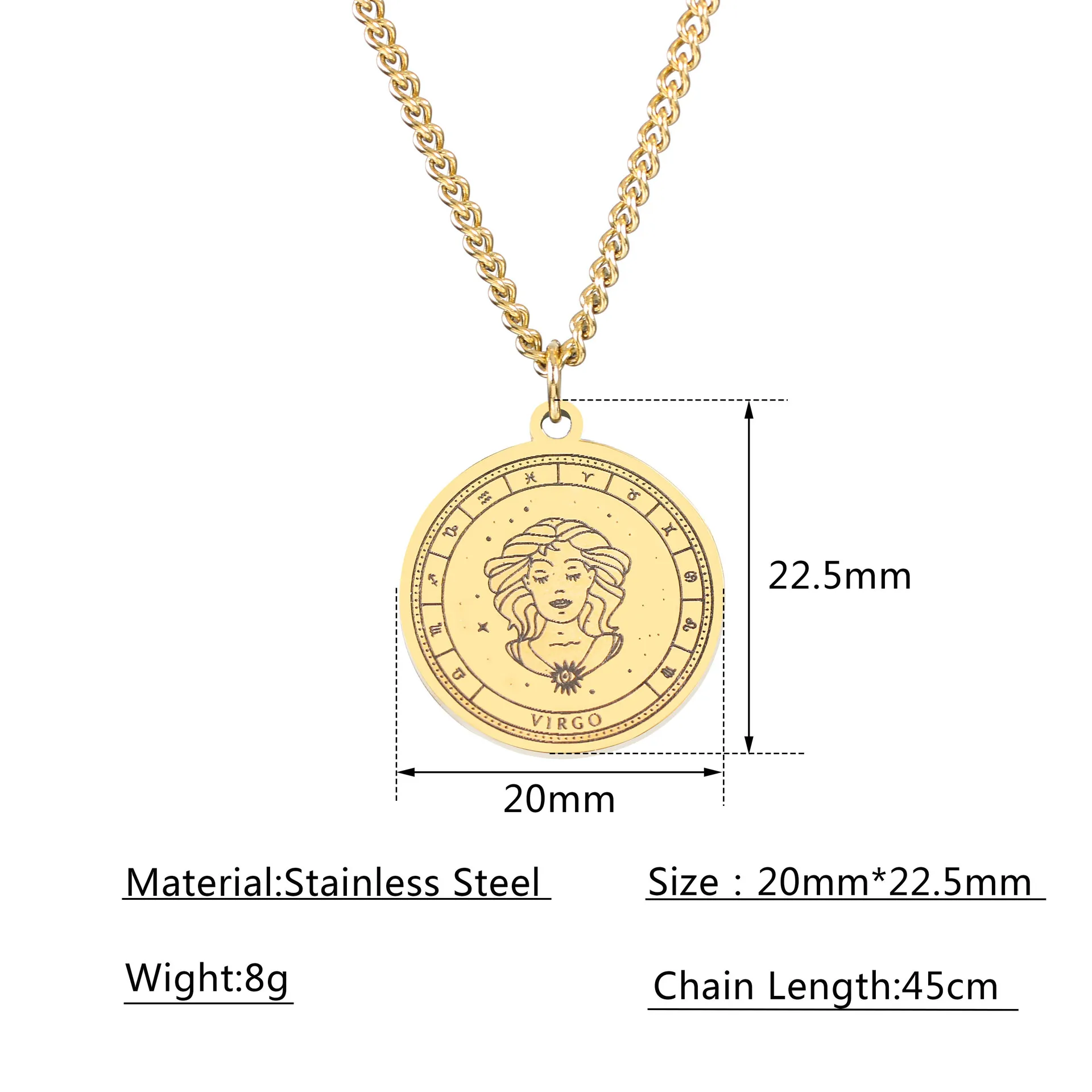 Подвеска созвездия из нержавеющей стали круглого бренда для женщин простое
