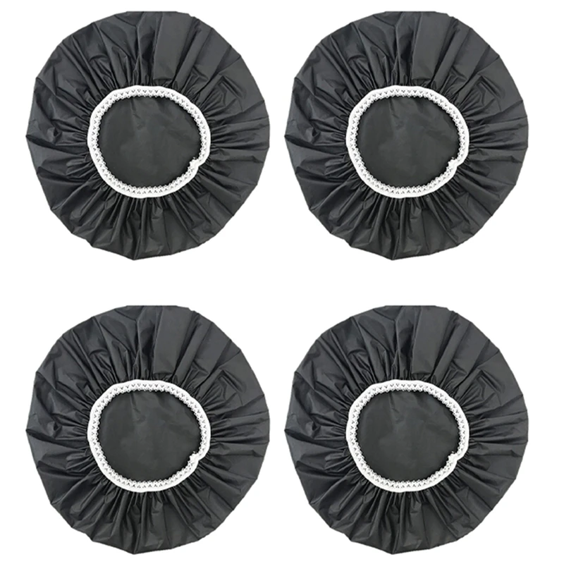 

4 шт. Бытовая водонепроницаемая шапочка для душа, шапочка для плавания, эластичная шапочка для душа для отеля, набор волос (черный)