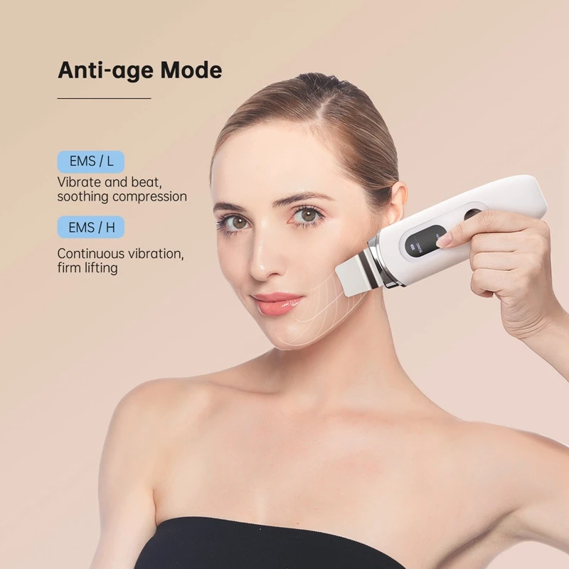

Ultrasonic Lifting&Exfoliating Wand Face Spatula With 3 Mode Operation Exfoliates EMS Firm Skin