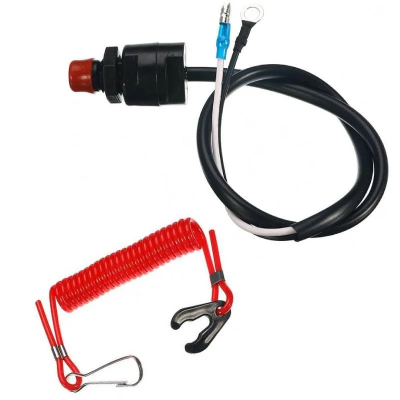 

Emergency Kill Stop Switch Outboard Cut Off Boat Motor Emergency Kill Stop Switch 2.8x5.5cm W/Safety Tether Lanyard