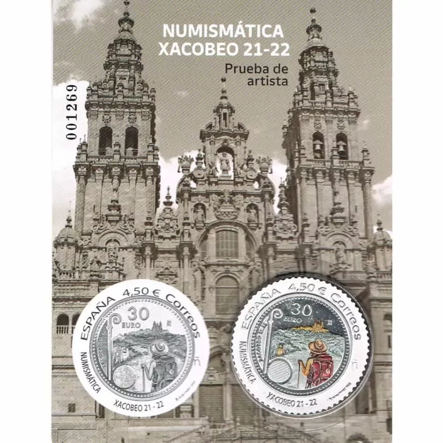 

D0008.1-Spain 2022. Proof of artist. Numismatics. Xacobeo 2021-22