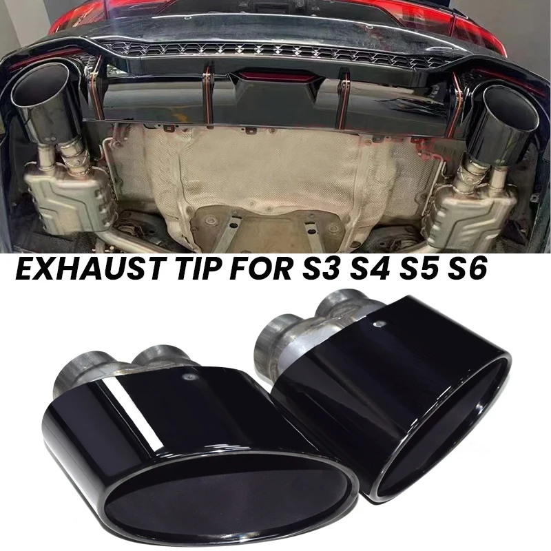 Автомобильные аксессуары наконечник выхлопной трубы для Audi RS3 RS4 RS4 RS5 RS6 двойной внутренний глушитель наконечник для S3 S4 S5 S6 выхлопная труба