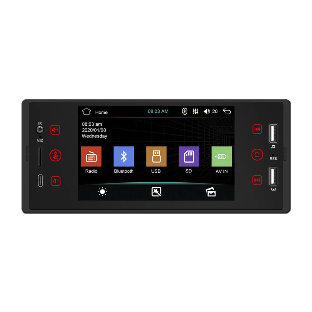 

1 Din Car Radio 5" Bluetooth Car Multimedia Player 1din IPS Touch Screen Autoradio MP5 SD/FM/MP5/USB/AUX Stereo With Camera