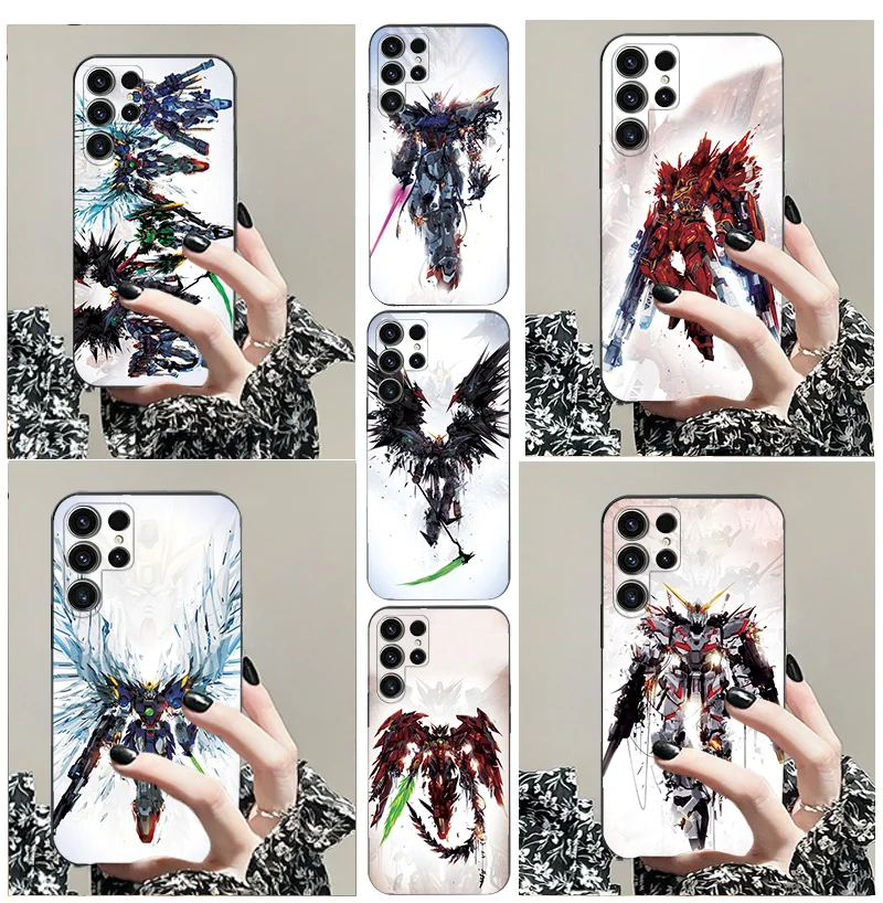 

Black Phone Case for Samsung Galaxy S20 FE S21 S22 S23 Ultra S22 Plus S8 S9 S10 Note 20 Gundam Mobile Soldiers Up To AGE
