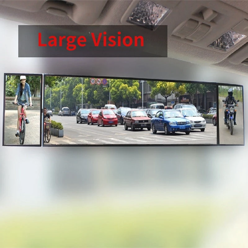 

Car Universal Rear View Mirror Wide Angle Clip-On Convex Curved Mirror Large Vision Interior Mirror For Cars SUV Trucks