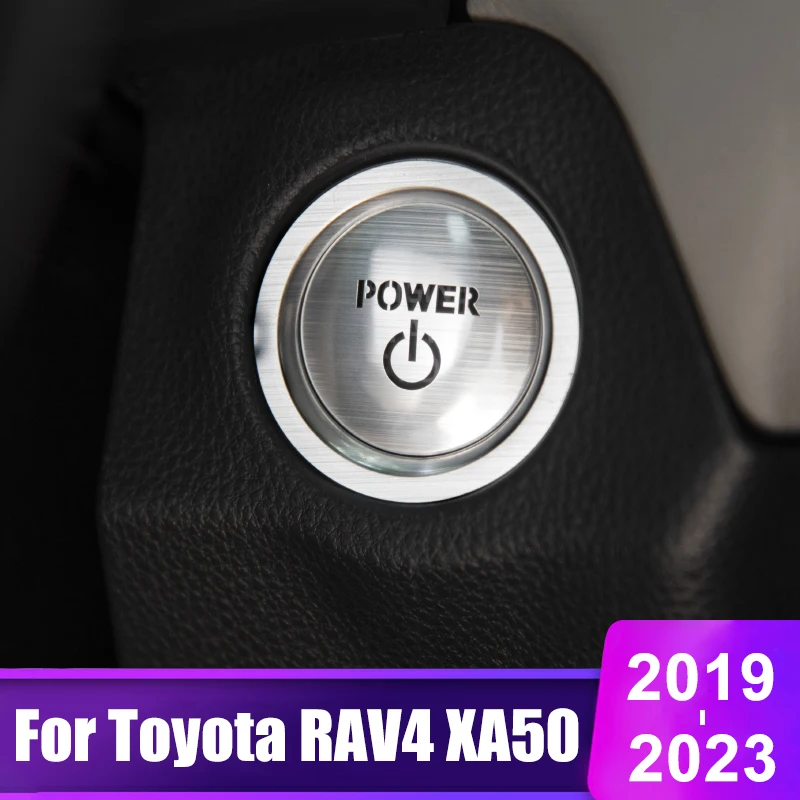 

For Toyota RAV4 2019 2020 2021 2022 2023 RAV 4 XA50 Hybri Car Start Stop Engine Ignition Push Button Cover Stickers Accessories