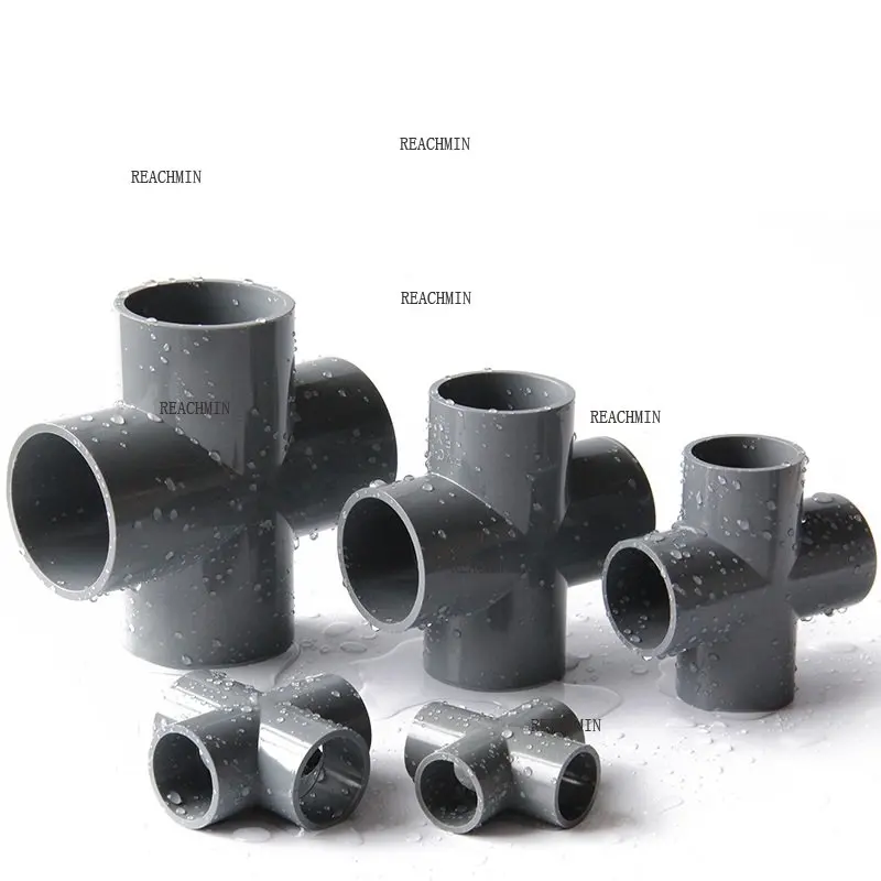 

1Pc 75-160mm PVC Pipe Cross Connector Garden Irrigation System Parts Water Pipe 4 Way Adapter Fish Tank Supplies